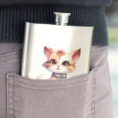 Flasque Attitude Cat Insouciante - Conception Feline Joueu (En situation)