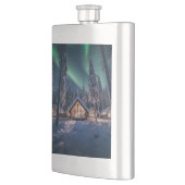 Flasque Aurora borealis au-dessus du cabine d'hiver (Gauche)