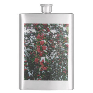 Flasque Baies rouges, recouvertes de neige