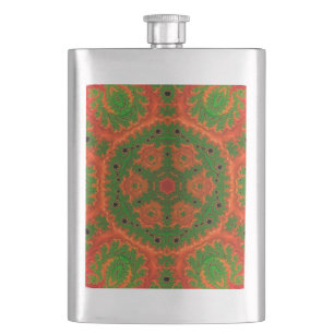 Flasque Ballon classique Kaleidoscope orange et vert