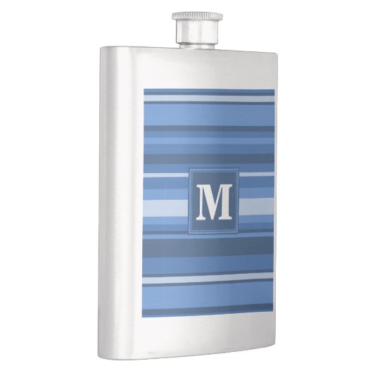 Flasque Bandes bleu monogramme (Droite)