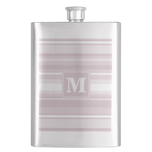 Flasque Bandes de quartz roses monogrammes (devant)