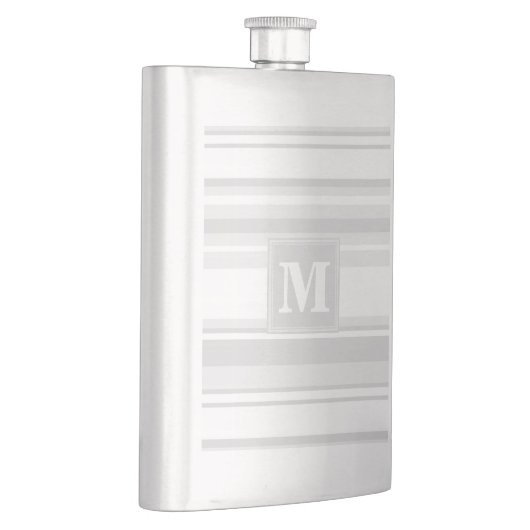 Flasque Bandes gris clair monogrammes (Droite)