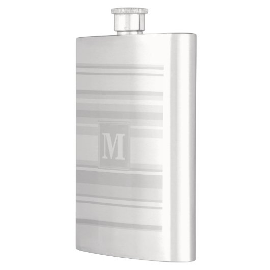 Flasque Bandes gris clair monogrammes (Gauche)