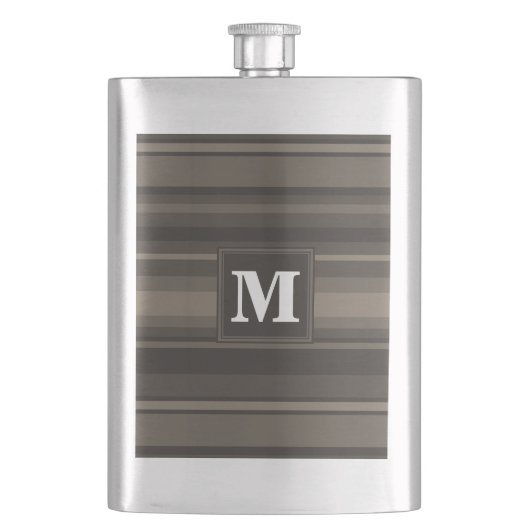 Flasque Bandes taupe monogramme (devant)