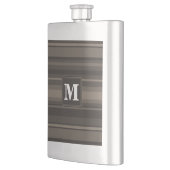 Flasque Bandes taupe monogramme (Gauche)