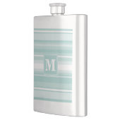 Flasque Bandes vertes de menthe monogramme (Gauche)