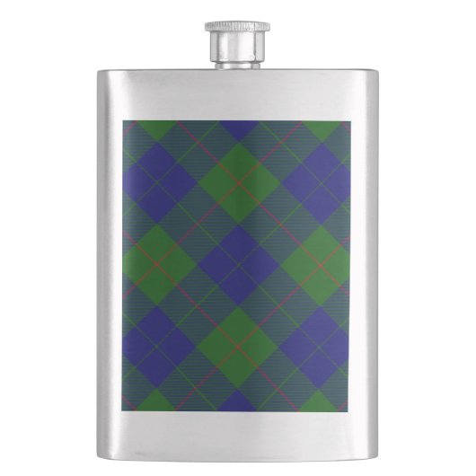 Flasque Barclay tartan bleu vert carreau (devant)
