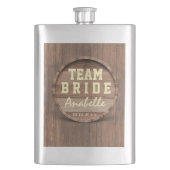 Flasque Baril rustique en bois en faveur mariage TEAM BRID (devant)