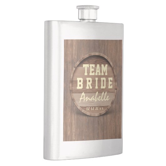 Flasque Baril rustique en bois en faveur mariage TEAM BRID (Droite)