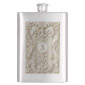 Flasque Baroque Elegant Topography Vintage Ivory Monogram  (devant)