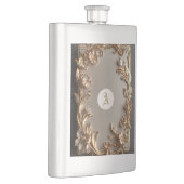 Flasque Baroque Vintage Topography Metallic Ivory Monogram (Droite)