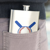 Flasque Base-ball et battes croisées (En situation)