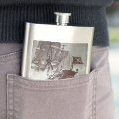 Flasque BATAILLE DE NAVIRE PIRATE EN noir (En situation)