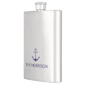 Flasque Bateau sur mesure nom ancre nautique marine minima (Gauche)