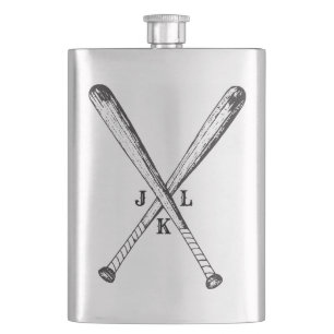 Flasque Bateaux de baseball vintages avec Monogramme