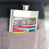 Flasque Bateaux de pêche colorés, Cap-Vert (En situation)