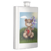 Flasque Bear Holding Bouquet Flower-30926 (Droite)