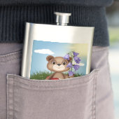 Flasque Bear Holding Bouquet Flower-30926 (En situation)