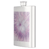Flasque Belle fleur rose moderne Art fractal abstrait (Gauche)
