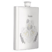 Flasque Belle Gardenia blanche Fleurs sur Argent (Droite)