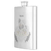 Flasque Belle Gardenia blanche Fleurs sur Argent (Gauche)