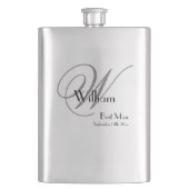 Flasque Best Man Gift : Elegant Script Monogramme et nom (devant)