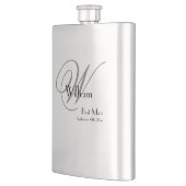 Flasque Best Man Gift : Elegant Script Monogramme et nom (Gauche)