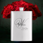 Flasque Best Man Gift : Elegant Script Monogramme et nom