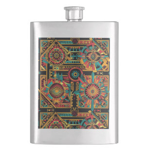 Flasque Bleu Ancien "Rêve Aztèque" Classique