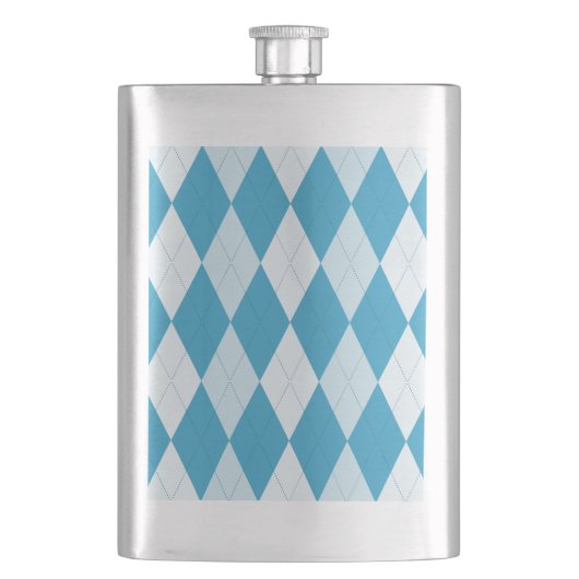 Flasque Bleu paon argyle petite forme de diamant (devant)