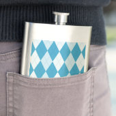 Flasque Bleu paon argyle petite forme de diamant (En situation)