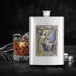 Flasque Blonde Fairy Floral Purple