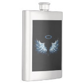 Flasque Blue Glowing Angel Wings on black background (Droite)