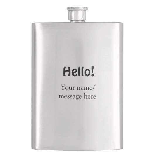 Flasque Bonjour ajouter un message de nom simple minimum é (devant)