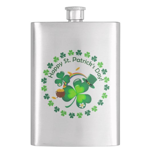 Flasque Bonne Saint Patrick's Day (devant)