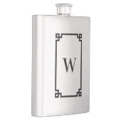 Flasque Bordure monogramme à clé grecque noire (Droite)