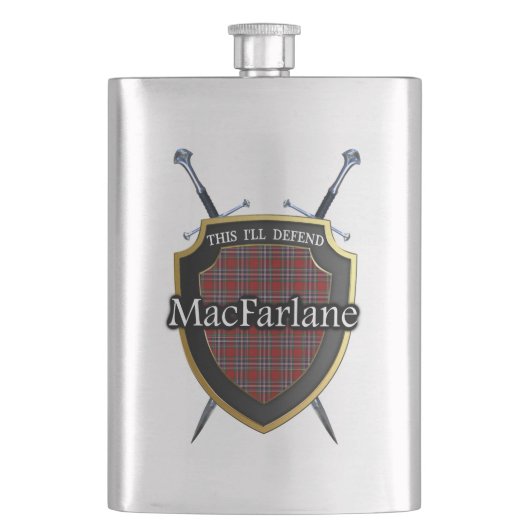 Flasque Bouclier et épées écossais de tartan de MacFarlane (devant)