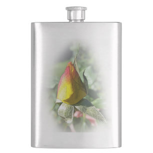 Flasque bourgeon de rose jaune rose