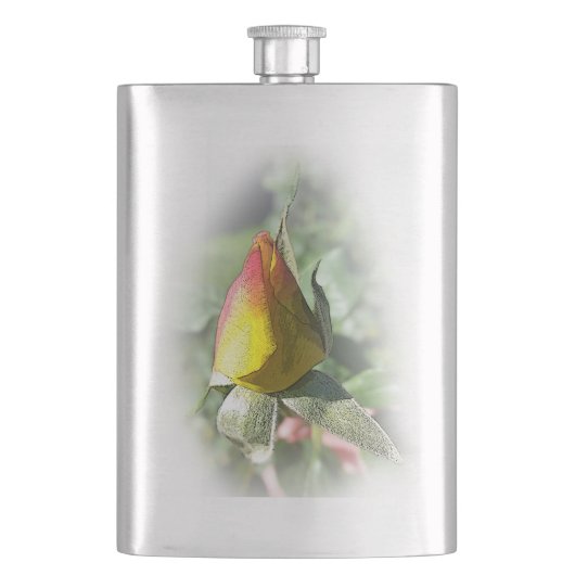 Flasque bourgeon de rose jaune rose (devant)