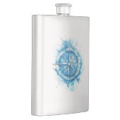 Flasque Boussole - bleu couleur d'eau artistique (Droite)