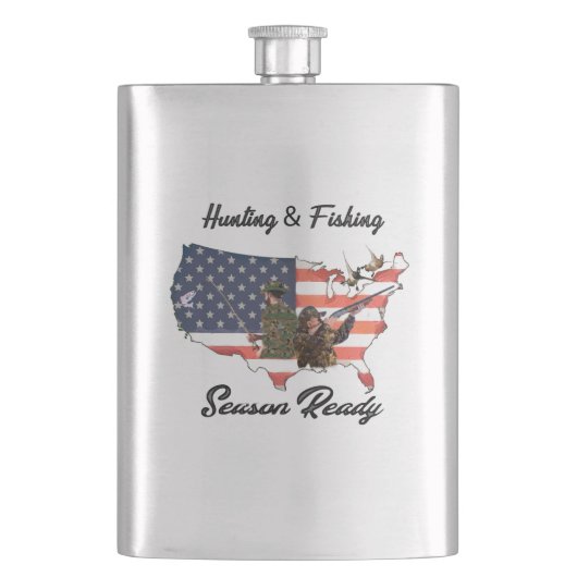 Flasque Bouton Chasse et pêche T-Shirt Trucker Chapeau Bou (devant)