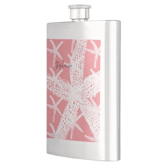 Flasque Bridemaid Cadeau Favoriser Starfish Motif Saumon r (Gauche)