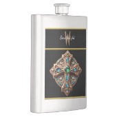 Flasque Broche Ethereal Cross avec pierres bleues et verte (Droite)