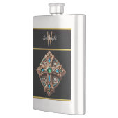 Flasque Broche Ethereal Cross avec pierres bleues et verte (Gauche)