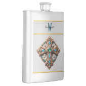 Flasque Broche Mystic Cross avec pierres bleues et vertes (Droite)