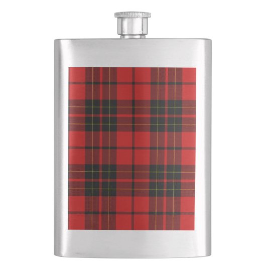 Flasque Brodie clan tartan rouge noir plaid (devant)