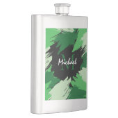 Flasque Brosse nuances de nom vert avec monogramme (Droite)