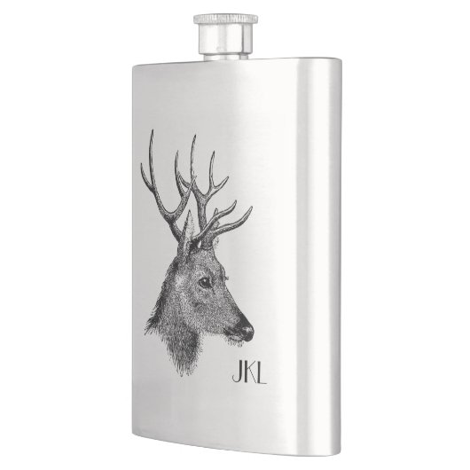 Flasque Buck Head avec Monogramme (Gauche)