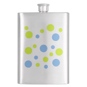 Flasque Bulles Jaunes Bleues Funky Heureuses